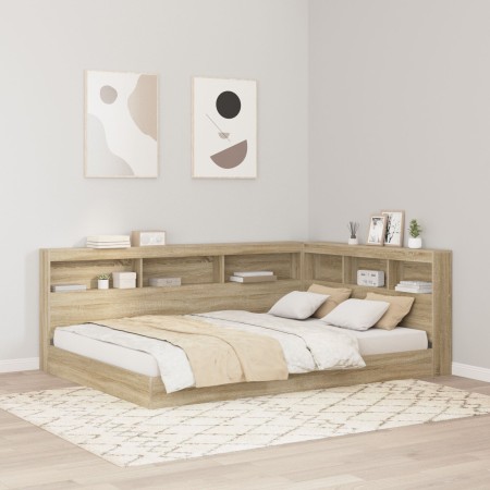 Cama con estantería Roble Sonoma 160x200 cm Madera de calidad | Foro24.es | Tu tienda online para hogar, jardín y más Foro24.es