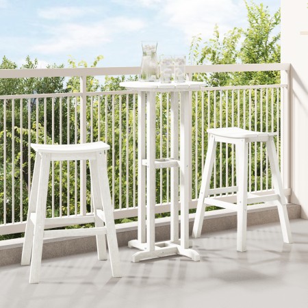 Conjunto de Bar de Jardín  3 Piezas Blanco HDPE, Mesa de Bar  Blanca 55x55x107 cm HDPE, Taburetes de Bar  2 pcs Blancos HDPE | Foro24.es | Tu tienda online para hogar, jardín y más Foro24.es