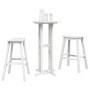 Conjunto de Bar de Jardín  3 Piezas Blanco HDPE, Mesa de Bar  Blanca 55x55x107 cm HDPE, Taburetes de Bar  2 pcs Blancos HDPE | Foro24.es | Tu tienda online para hogar, jardín y más Foro24.es