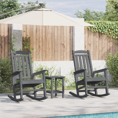 Mecedoras para Jardín 2 pcs Gris Claro 70x92x107.5 cm HDPE, Mecedora para Jardín Gris Claro 70x92x108 cm HDPE de , Sillas de ...