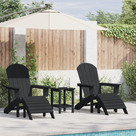 Sillas Adirondack  con Reposapiés 2 pcs Negro HDPE, Silla Adirondack  con Reposapiés Negro HDPE | Foro24.es | Tu tienda online para hogar, jardín y más Foro24.es