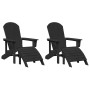 Sillas Adirondack  con Reposapiés 2 pcs Negro HDPE, Silla Adirondack  con Reposapiés Negro HDPE | Foro24.es | Tu tienda online para hogar, jardín y más Foro24.es