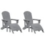 Sillas Adirondack de  con Reposapiés 2 pcs Gris Claro HDPE, Silla Adirondack de  con Reposapiés Gris Claro HDPE | Foro24.es | Tu tienda online para hogar, jardín y más Foro24.es