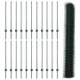 Postes de Cerco 11 pcs U-Channel Verde 100 cm Acero, Cerco Hexagonal Verde 1x50 m Acero de , Postes de cerca - Ref: Foro24-33...