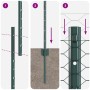 Postes de Cerca 11 pcs U-Channel Verde 160 cm Acero, Cerca Hexagonal Verde 1.6x50 m Acero de , Postes de cerca - Ref: Foro24-...