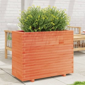 Jardinera madera maciza de pino marrón cera 90x40x72,5 cm en Macetas y jardineras | Comprar online en Foru.es