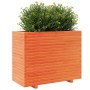 Jardinera madera maciza de pino marrón cera 90x40x72,5 cm en Macetas y jardineras | Comprar online en Foru.es