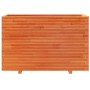 Jardinera madera maciza de pino marrón cera 110x40x72,5 cm en Macetas y jardineras | Comprar online en Foru.es