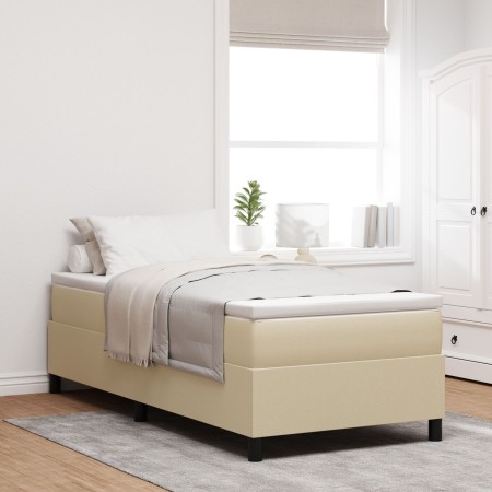 Cama con Base de Caja con Colchón Beige Individual Tela de Corduroy | Foro24.es | Tu tienda online para hogar, jardín y más Foro24.es
