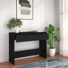 Mesa consola madera de ingeniería negra 100x35x76,5 cm de vidaXL, Mesas auxiliares - Ref: Foro24-809837, Precio: 64,57 €, Des...
