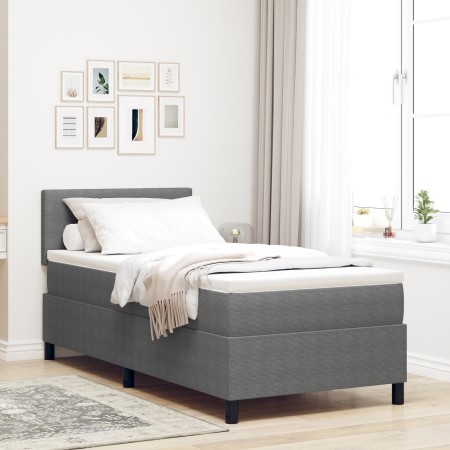 Cama con Base Tapizada con Colchón Gris Claro 80x200 cm Tela de Corduroy | Foro24.es | Tu tienda online para hogar, jardín y más Foro24.es