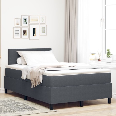 Cama con Box Spring con Colchón Gris Oscuro Pequeña Doble Tela de Terciopelo | Foro24.es | Tu tienda online para hogar, jardín y más Foro24.es