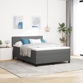 Cama con Somier con Colchón Gris Claro 140x200 cm Tela de Pana de , Camas y somieres - Ref: Foro24-3337511, Precio: 456,38 €,...