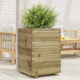 Jardinera de madera de pino impregnada 50x50x72 cm en Macetas y jardineras | Comprar online en Foru.es