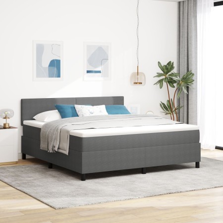 Cama con Somier con Colchón Gris Super King Tela de Terciopelo de , Camas y somieres - Ref: Foro24-3337523, Precio: 538,32 €,...