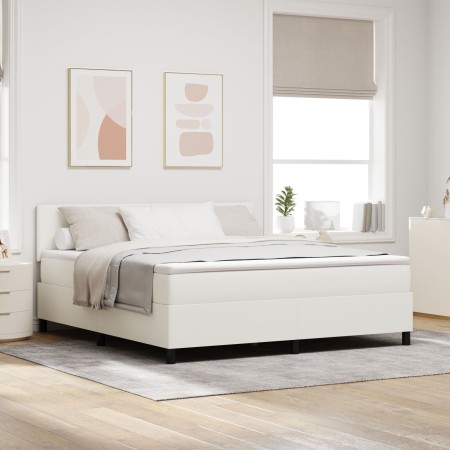 Cama Base Tapizada con Colchón Crema Super King Tela de Terciopelo de , Camas y somieres - Ref: Foro24-3337525, Precio: 543,1...