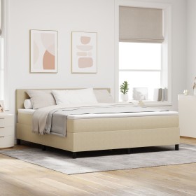 Cama con base de resortes con colchón verde claro gris super king tela de pana de , Camas y somieres - Ref: Foro24-3337526, P...