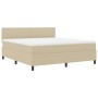 Cama con base de resortes con colchón verde claro gris super king tela de pana de , Camas y somieres - Ref: Foro24-3337526, P...
