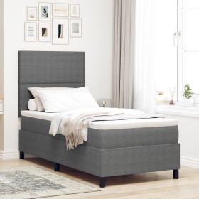 Cama Box Spring con Colchón Gris Claro Individual Tela de Corduroy de , Camas y somieres - Ref: Foro24-3337535, Precio: 343,3...