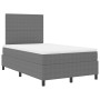 Cama con somier con colchón gris claro, pequeña, de tela de algodón acanalado de , Camas y somieres - Ref: Foro24-3337547, Pr...