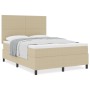 Cama con Box Spring con Colchón Verde Claro Gris 140x200 cm Tela de Corduroy | Foro24.es | Tu tienda online para hogar, jardín y más Foro24.es