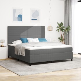 Cama Box Spring con Colchón Gris Claro Súper King Tela de Pana de , Camas y somieres - Ref: Foro24-3337567, Precio: 588,60 €,...
