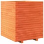 Jardinera exterior madera maciza pino marrón cera 60x60x72 cm en Macetas y jardineras | Comprar online en Foru.es