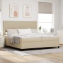 Cama con Somier con Colchón Beige Claro 200x200 cm Tela de Sarga | Foro24.es | Tu tienda online para hogar, jardín y más Foro24.es