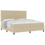 Cama con Somier con Colchón Beige Claro 200x200 cm Tela de Sarga | Foro24.es | Tu tienda online para hogar, jardín y más Foro24.es