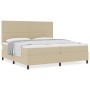 Cama con Somier con Colchón Beige Claro 200x200 cm Tela de Sarga | Foro24.es | Tu tienda online para hogar, jardín y más Foro24.es
