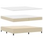 Cama con Somier con Colchón Beige Claro 200x200 cm Tela de Sarga | Foro24.es | Tu tienda online para hogar, jardín y más Foro24.es