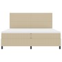 Cama con Somier con Colchón Beige Claro 200x200 cm Tela de Sarga | Foro24.es | Tu tienda online para hogar, jardín y más Foro24.es