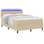 Cama con Somier con Colchón & Luz LED Verde Gris 140x200 cm Tela de Pana | Foro24.es | Tu tienda online para hogar, jardín y más Foro24.es