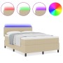 Cama con Somier con Colchón & Luz LED Verde Gris 140x200 cm Tela de Pana | Foro24.es | Tu tienda online para hogar, jardín y más Foro24.es