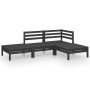 Juego de muebles de jardín 4 pzas madera de pino maciza negro de vidaXL, Conjuntos de jardín - Ref: Foro24-3082621, Precio: 2...