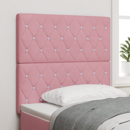 Cabecero  con botón de cristal tapizado rosa 100 cm terciopelo, Cabecero  con botón de cristal tapizado rosa 200 cm terciopelo | Foro24.es | Tu tienda online para hogar, jardín y más Foro24.es