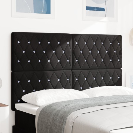 Cabecero de terciopelo negro con botón de cristal 140 cm | Foro24.es | Tu tienda online para hogar, jardín y más Foro24.es