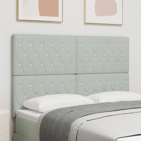 Cabecero con Botones de Cristal y Diseño Tufted Gris Claro 160 cm Terciopelo | Foro24.es | Tu tienda online para hogar, jardín y más Foro24.es