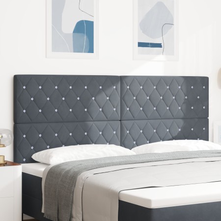 Cabecero con Botones de Cristal Gris Oscuro 200 cm de Terciopelo | Foro24.es | Tu tienda online para hogar, jardín y más Foro24.es