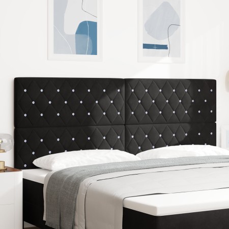 Cabecero con Botones de Cristal y Tufting Negro 200 cm en Terciopelo | Foro24.es | Tu tienda online para hogar, jardín y más Foro24.es