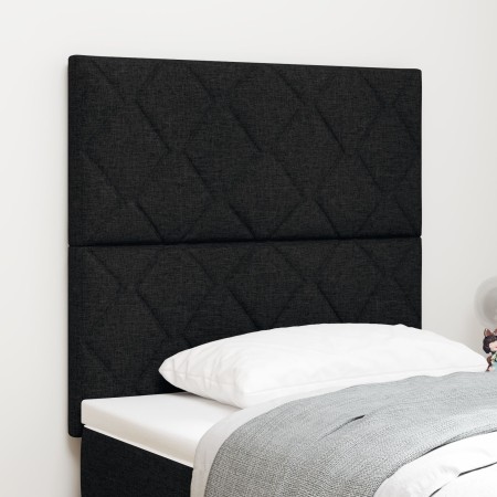 Cabecero Diseño Diamante Negro 100 cm Tela, Cabecero Diseño Diamante Negro 200 cm Tela de , Cabeceros y pies de cama - Ref: F...