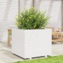 Jardinera de madera maciza de pino blanca 80x80x72 cm en Macetas y jardineras | Comprar online en Foru.es