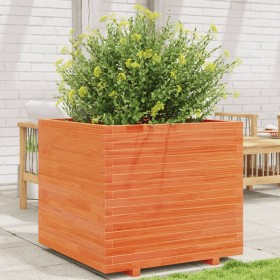 Jardinera madera maciza de pino marrón cera 80x80x72 cm en Macetas y jardineras | Comprar online en Foru.es