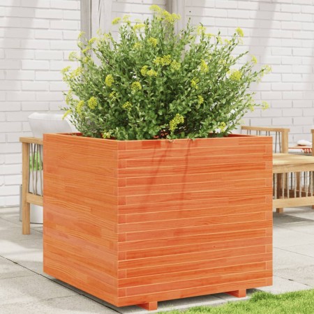 Jardinera madera maciza de pino marrón cera 80x80x72 cm en Macetas y jardineras | Comprar online en Foru.es