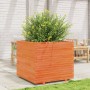Jardinera madera maciza de pino marrón cera 80x80x72 cm en Macetas y jardineras | Comprar online en Foru.es