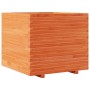 Jardinera madera maciza de pino marrón cera 80x80x72 cm en Macetas y jardineras | Comprar online en Foru.es
