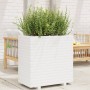 Jardinera de madera maciza de pino blanca 70x40x72 cm en Macetas y jardineras | Comprar online en Foru.es
