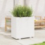 Jardinera de madera maciza de pino blanca 70x40x72 cm en Macetas y jardineras | Comprar online en Foru.es