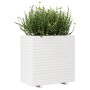 Jardinera de madera maciza de pino blanca 70x40x72 cm en Macetas y jardineras | Comprar online en Foru.es