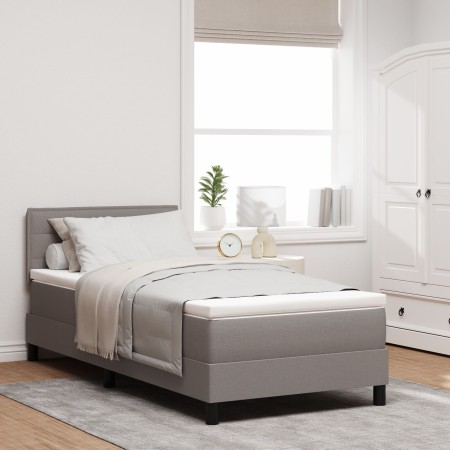 Cama Box Spring con Colchón Taupe 80x200 cm Tela | Foro24.es | Tu tienda online para hogar, jardín y más Foro24.es